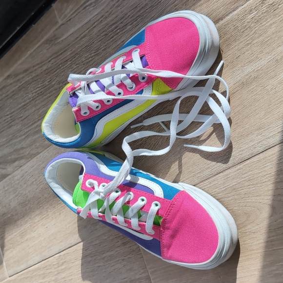 Color Block Neon Vans - Picture 2 of 4